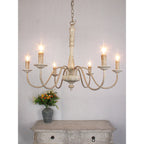 Ljomuvyi Traditional Farmhouse Metal Wood Chandelier