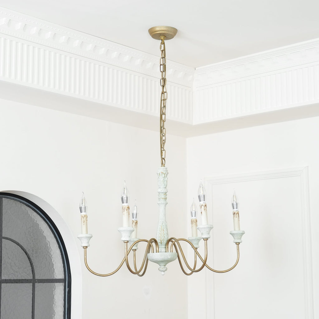Ljomuvyi Traditional Farmhouse Metal Wood Chandelier