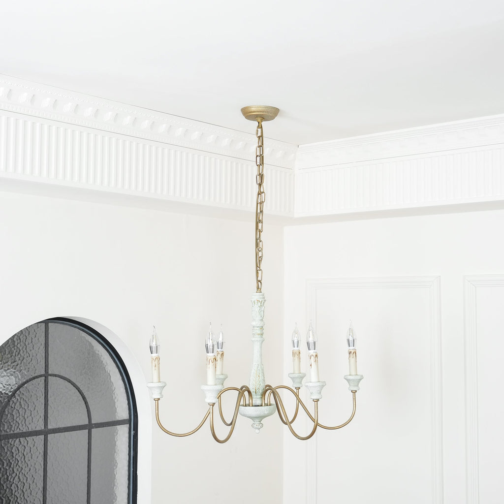 Ljomuvyi Traditional Farmhouse Metal Wood Chandelier