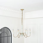 Ljomuvyi Traditional Farmhouse Metal Wood Chandelier
