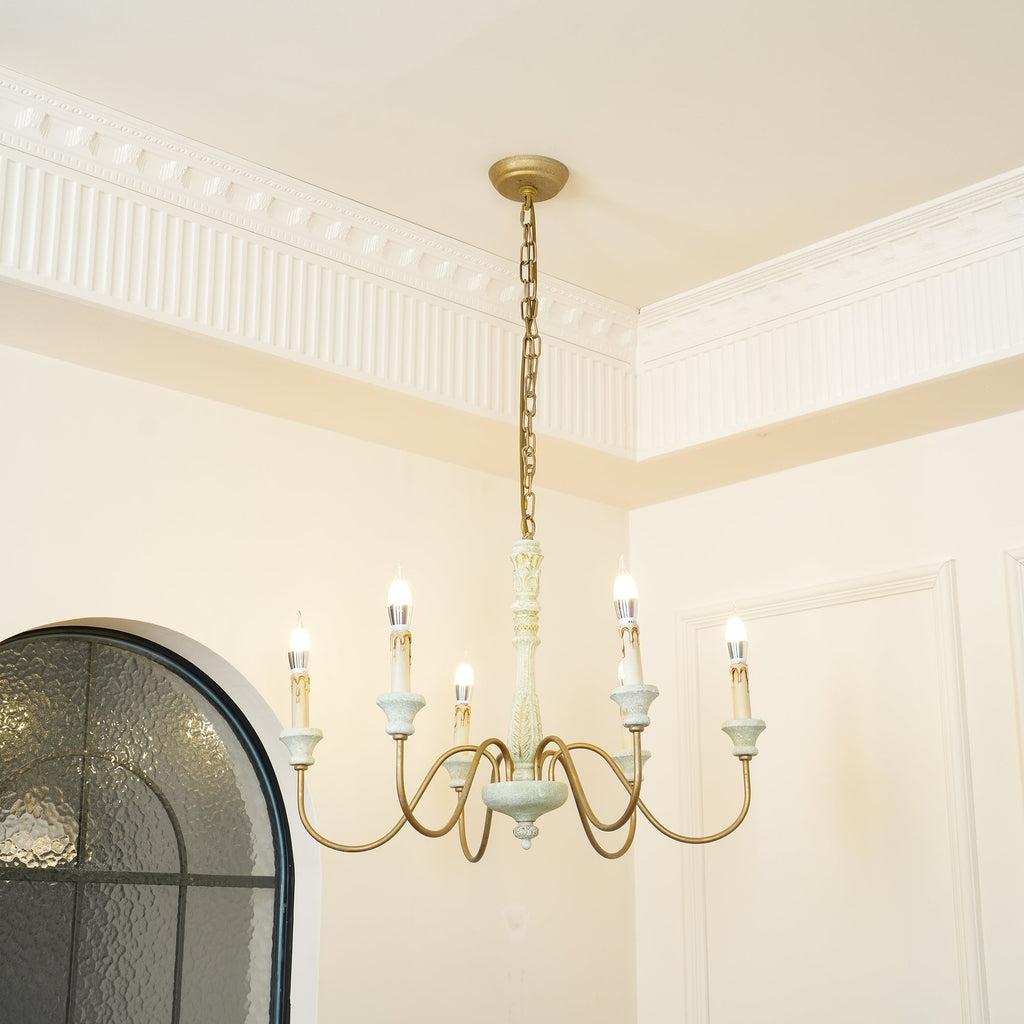 Ljomuvyi Traditional Farmhouse Metal Wood Chandelier