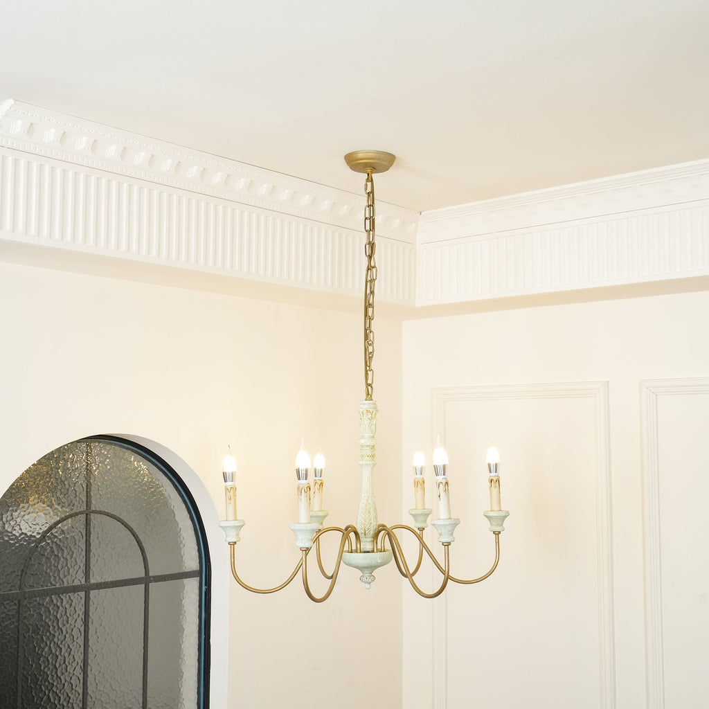 Ljomuvyi Traditional Farmhouse Metal Wood Chandelier