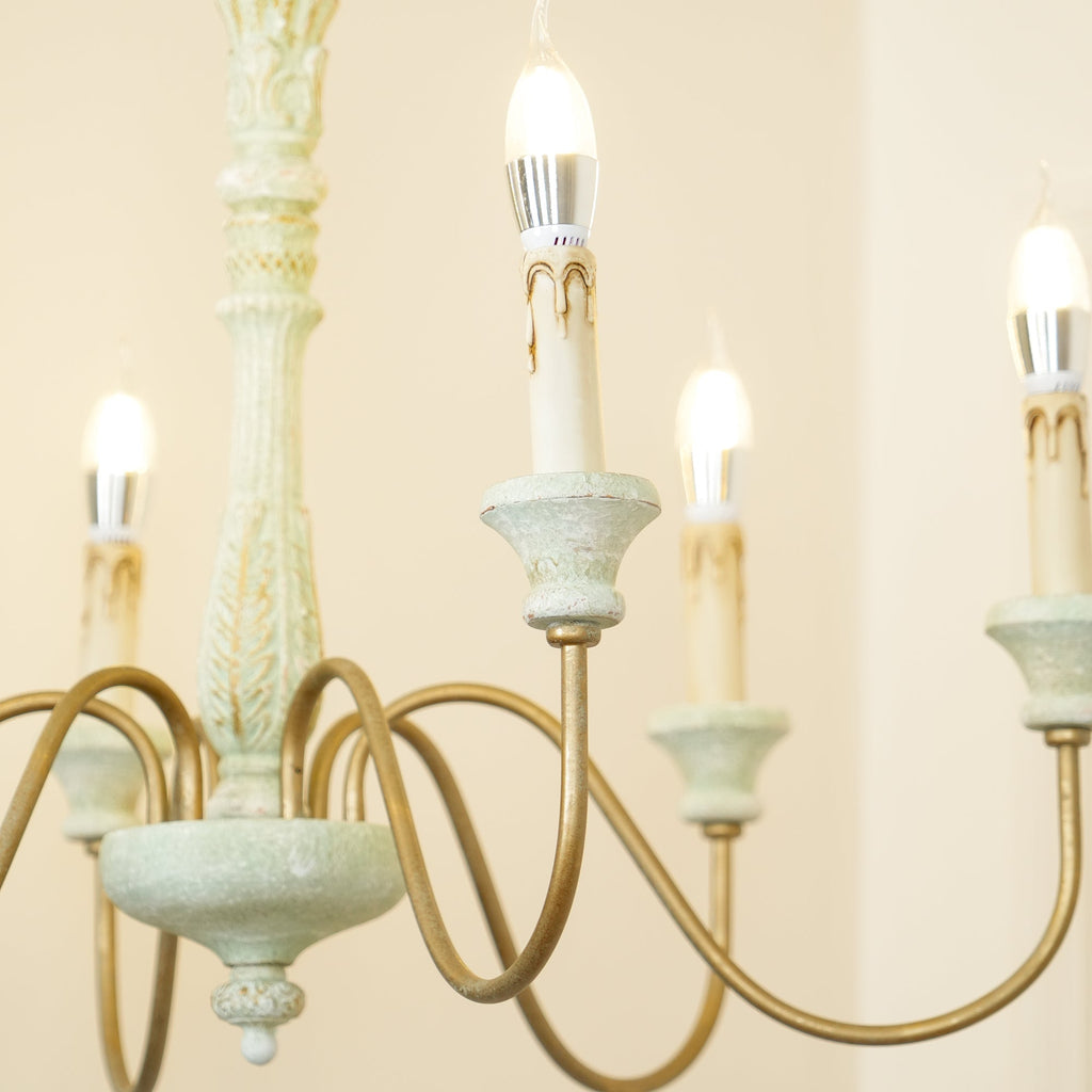 Ljomuvyi Traditional Farmhouse Metal Wood Chandelier