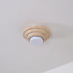Zadoraris Ceiling Light to Discs Stacked in Travertine - Kingsley Beaumont
