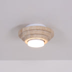 Zadoraris Tiered-Disc Travertine Ceiling Light