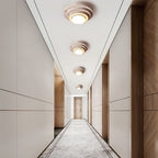 Zadoraris Ceiling Light to Discs Stacked in Travertine - Kingsley Beaumont