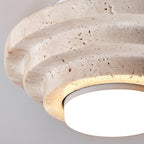 Zadoraris Ceiling Light to Discs Stacked in Travertine - Kingsley Beaumont