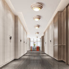 Zadoraris Ceiling Light to Discs Stacked in Travertine - Kingsley Beaumont