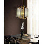 Plotuvys Postmodern Luxury Brass Alabaster Chandelier