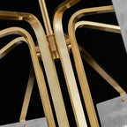 Plotuvys Postmodern Luxury Brass Alabaster Chandelier