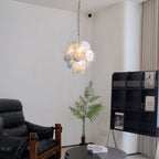 Aurora Chandelier Aqua Blue Murano Glass Disc Coastal