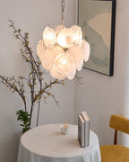 Aurora Chandelier Apricot Murano Glass Disc Layered Artistic