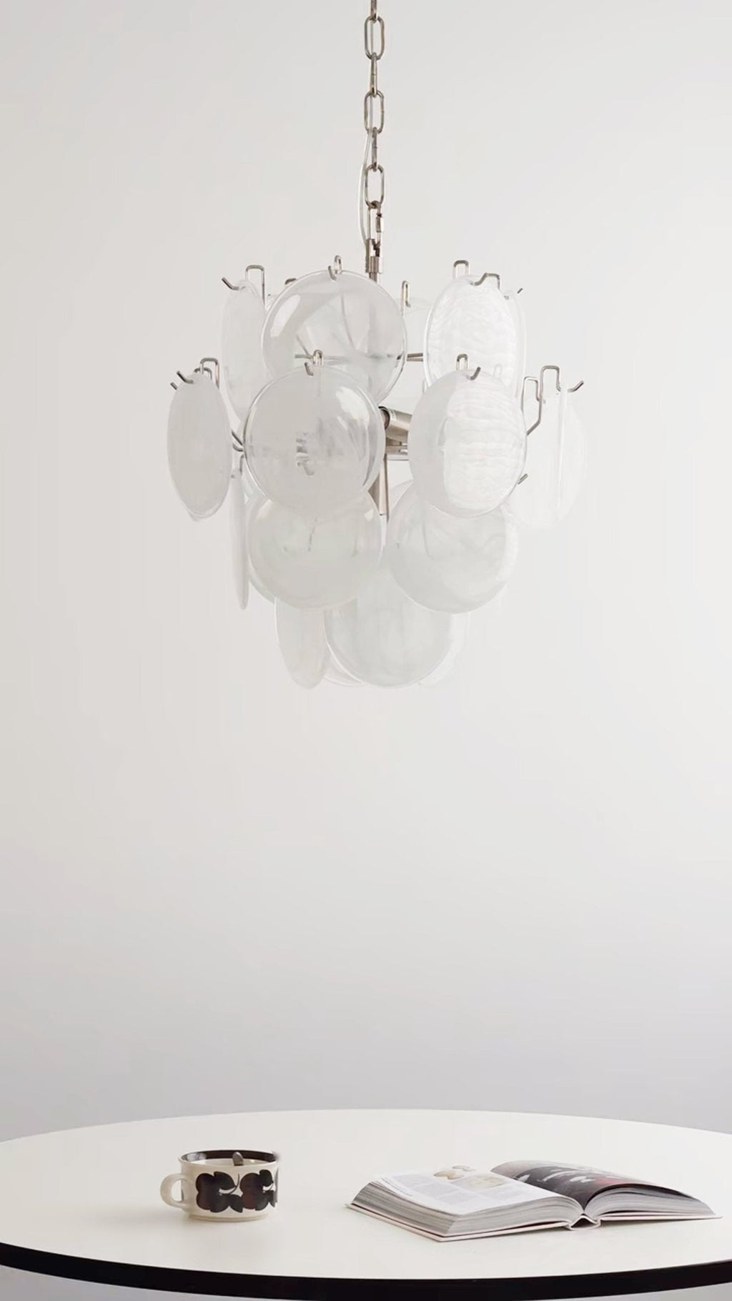 Aurora Chandelier Apricot Murano Glass Disc Layered Artistic
