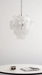 Aurora Chandelier Apricot Murano Glass Disc Layered Artistic