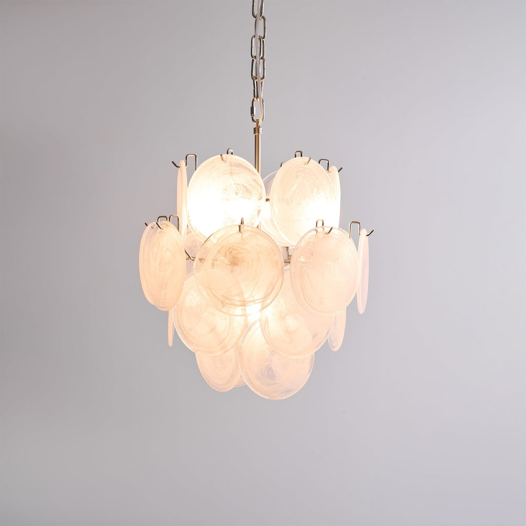 Aurora Chandelier Apricot Murano Glass Disc Layered Artistic