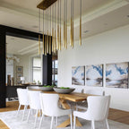 Chandelier with Polished Brass and Crystal Shades Minimalist