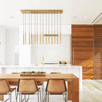 Chandelier with Polished Brass and Crystal Shades Minimalist