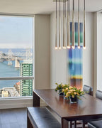 Chandelier with Polished Brass and Crystal Shades Minimalist