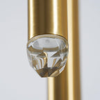 Chandelier with Polished Brass and Crystal Shades Minimalist