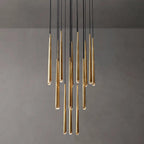 Chandelier Crystal Shade Brass Blackened Silver Luxe  Staircase
