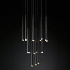 Chandelier Crystal Shade Brass Blackened Silver Luxe  Staircase