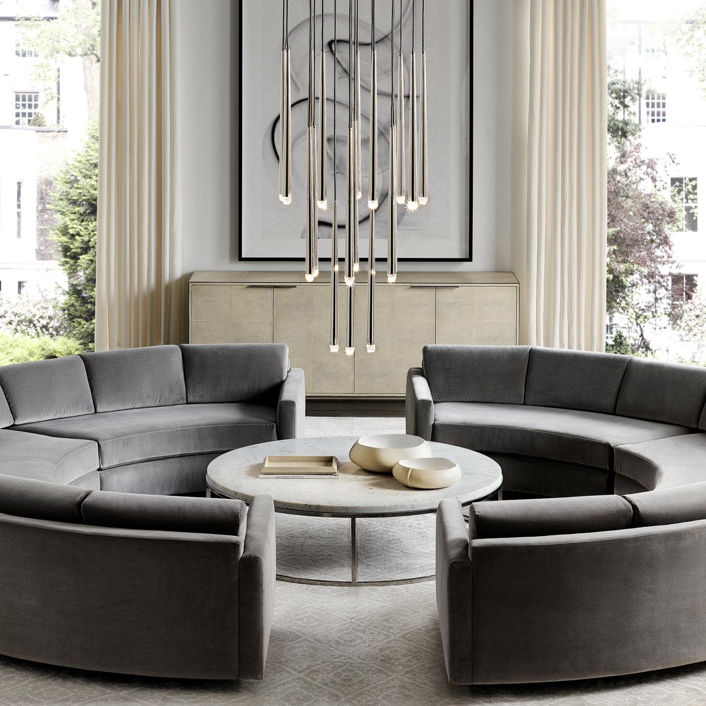 Chandelier Crystal Shade Brass Blackened Silver Luxe  Staircase