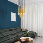 Chandelier Crystal Shade Brass Blackened Silver Luxe  Staircase