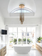 Chandelier Crystal Shade Brass Blackened Silver Luxe  Staircase