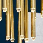 Chandelier Crystal Shade Brass Blackened Silver Luxe  Staircase