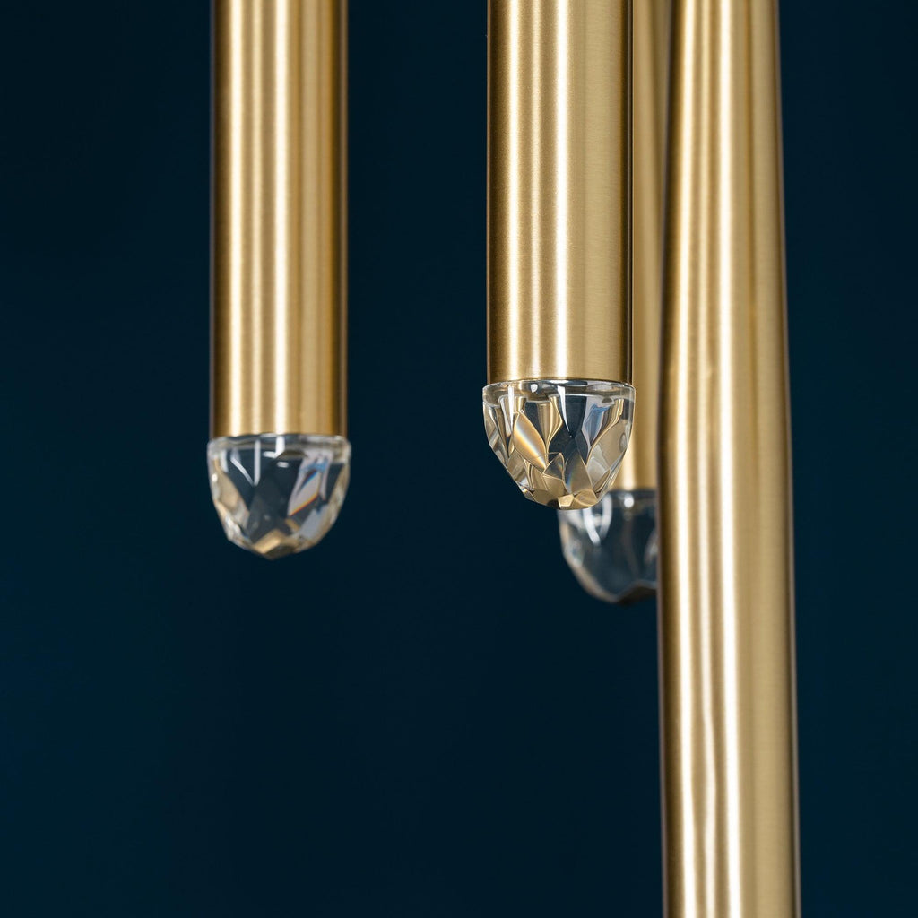 Chandelier Crystal Shade Brass Blackened Silver Luxe  Staircase