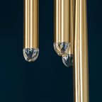 Chandelier Crystal Shade Brass Blackened Silver Luxe  Staircase