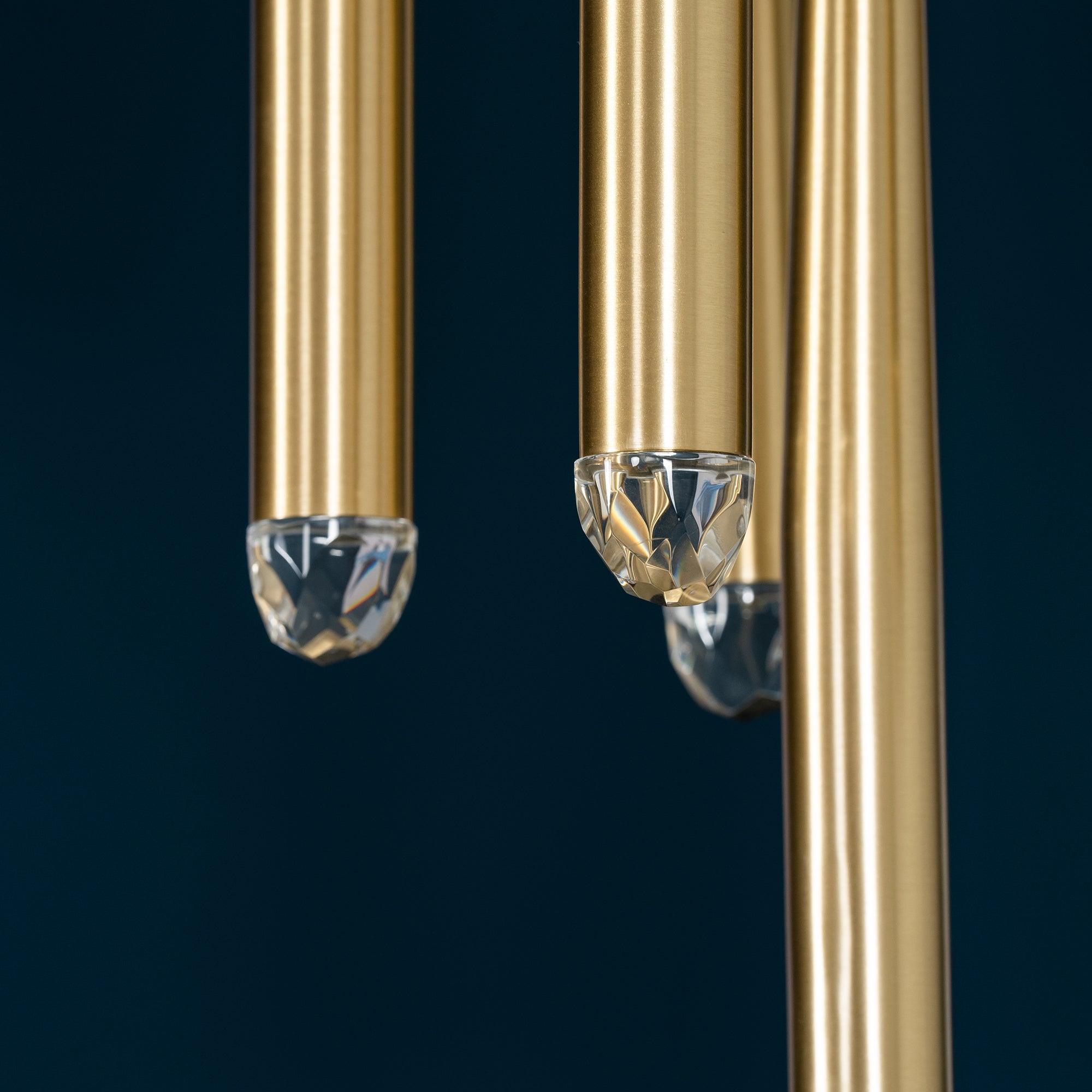 Chandelier Crystal Shade Brass Blackened Silver Luxe  Staircase