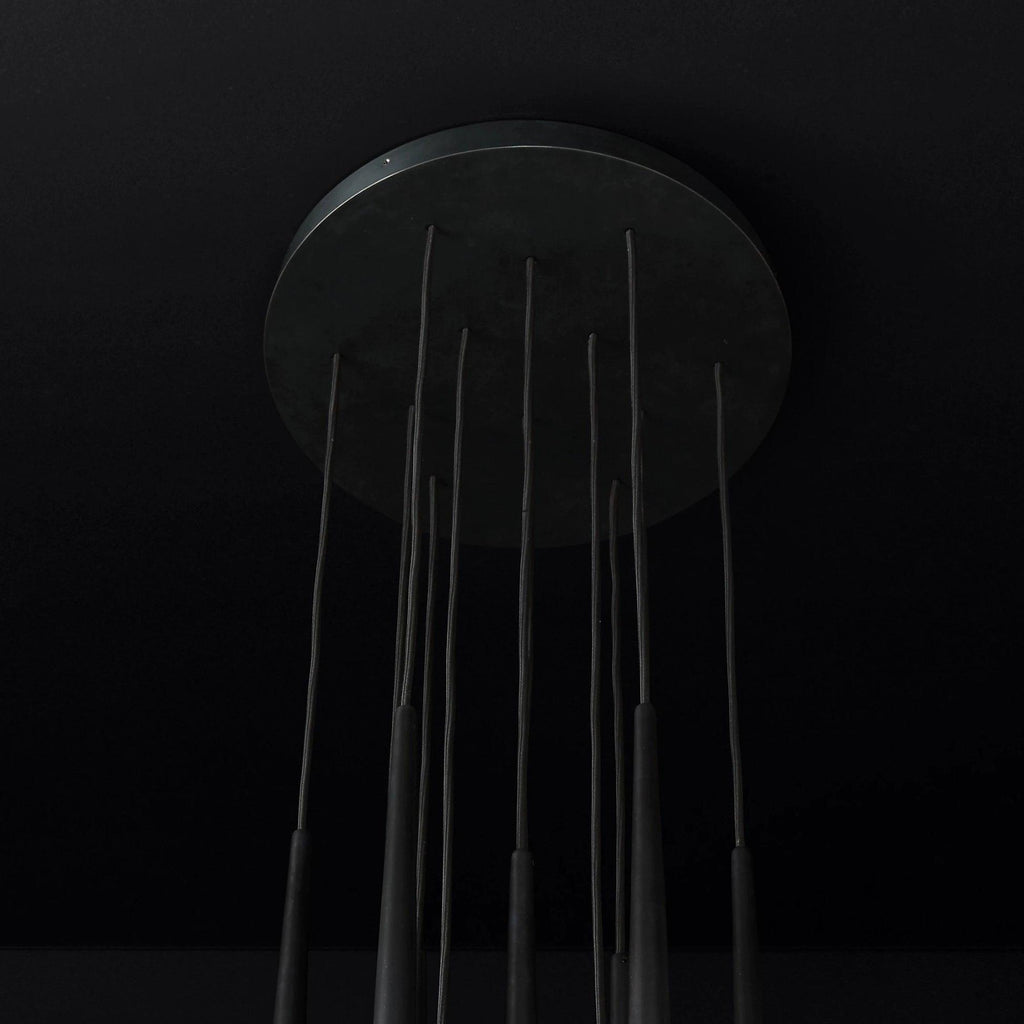 Chandelier Crystal Shade Brass Blackened Silver Luxe  Staircase