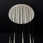 Chandelier Crystal Shade Brass Blackened Silver Luxe  Staircase