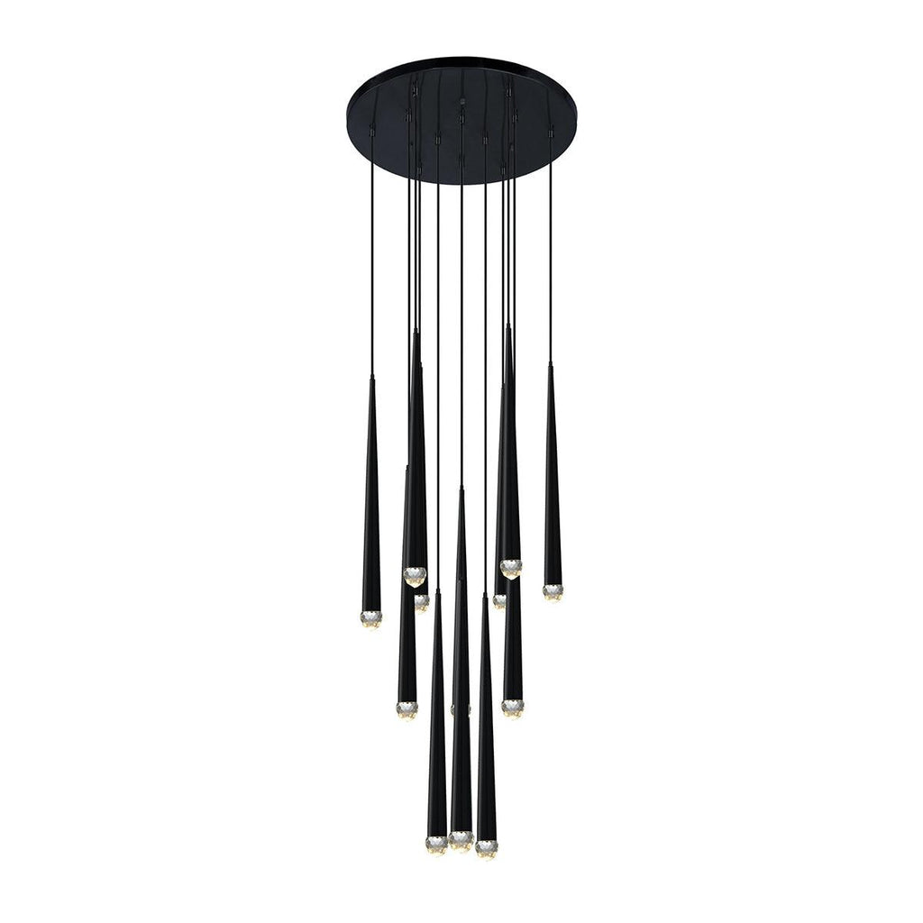 Chandelier Crystal Shade Brass Blackened Silver Luxe  Staircase