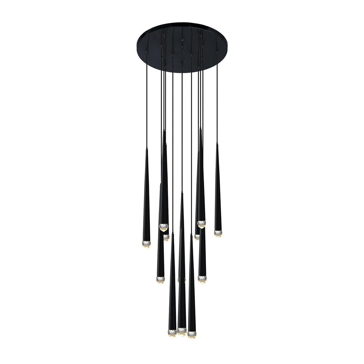 Chandelier Crystal Shade Brass Blackened Silver Luxe  Staircase