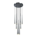Chandelier Crystal Shade Brass Blackened Silver Luxe  Staircase