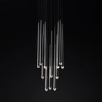 Chandelier Crystal Shade Brass Blackened Silver Luxe  Staircase