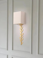 Plotuvyo Modern Minimalist Grove Brass Fabric Metal Wall Lamp