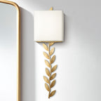 Plotuvyo Modern Minimalist Grove Brass Fabric Metal Wall Lamp