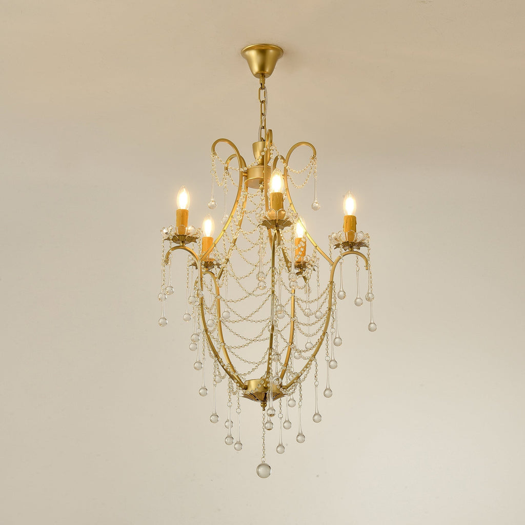 Qvistuvyo Individual Creativity Metal Glass Chandelier