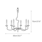 Rauduvyo Modern Minimalist Industrial Metal Chandelier