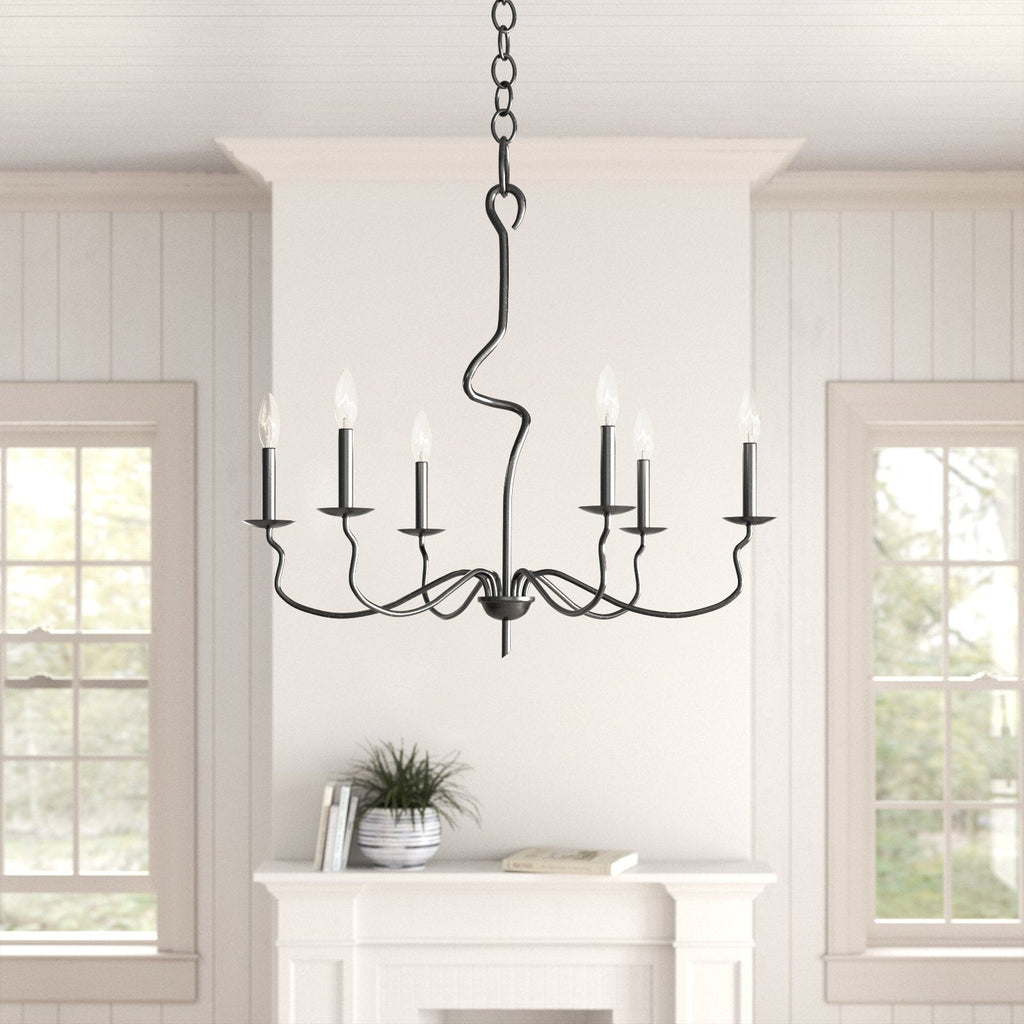 Rauduvyo Modern Minimalist Industrial Metal Chandelier