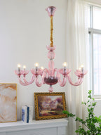 Chandelier Murano Glass Purple Pink