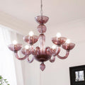 Chandelier Murano Glass Purple Pink
