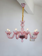 Chandelier Murano Glass Purple Pink