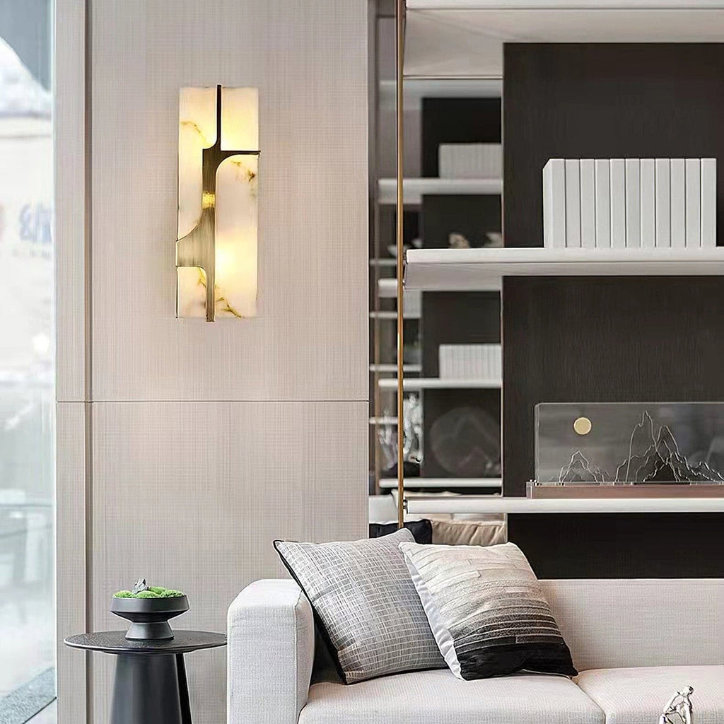 Ariel Wall Lamp Alabaster & Brass Elegance