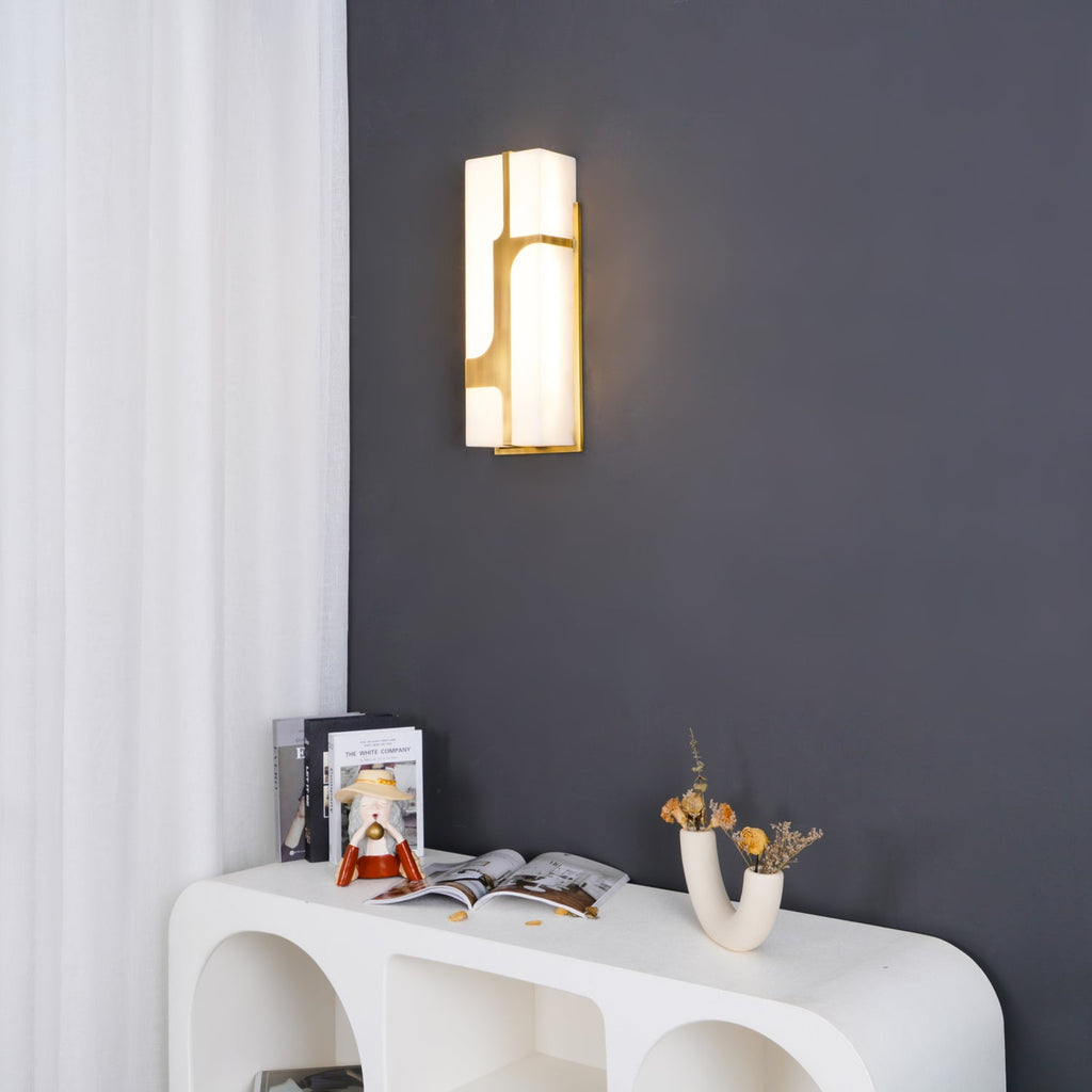 Ariel Wall Lamp Alabaster & Brass Elegance