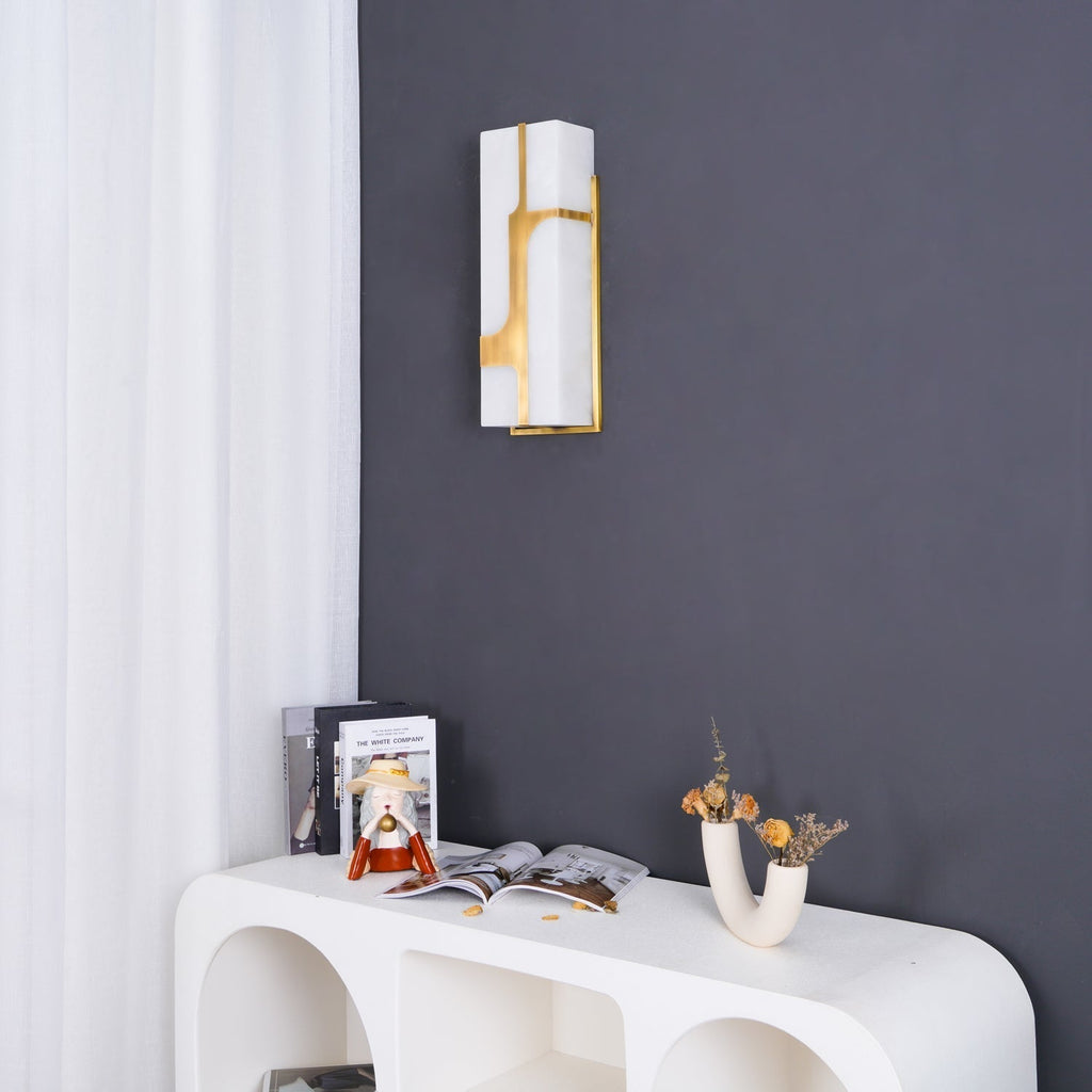 Ariel Wall Lamp Alabaster & Brass Elegance