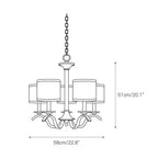 Vatnuvys Traditional Premium Brass Fabric Metal Chandelier